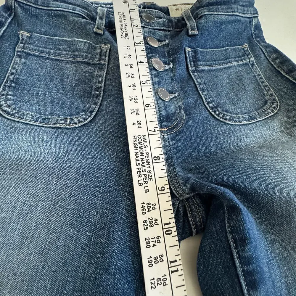 AG Adriano Goldschmied Jeans Buton Fly High Rise Straight Leg Denim‎ Size 26